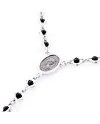 Chapelet spirituel Zancan pour homme en argent avec spinelles noires