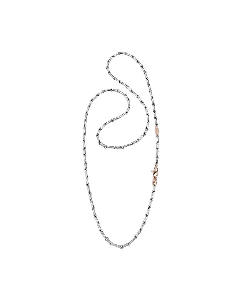 Zancan Insignia Men's Necklace in White and Rose Gold