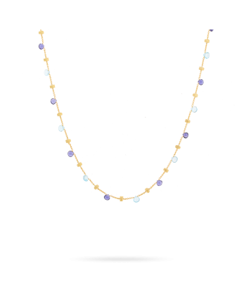 Marco Bicego Paradise Necklace in Yellow Gold with Iolites and Blue Topazes