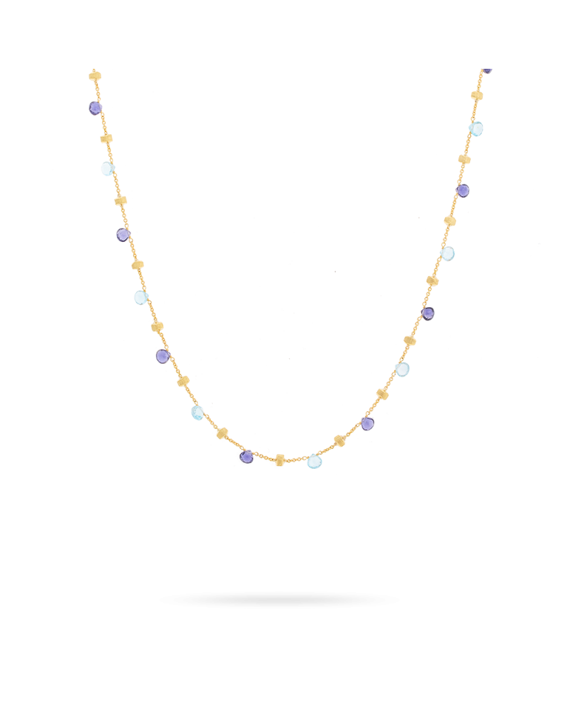Collier Paradise de Marco Bicego en or jaune avec iolites et topazes bleues