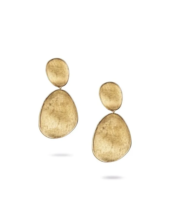 Boucles d'oreilles pendantes en or jaune Lunaria de Marco Bicego
