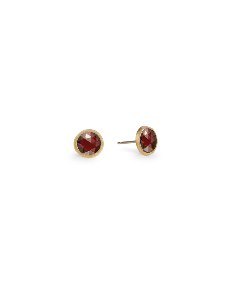 Marco Bicego Jaipur Stud Earrings in Yellow Gold with Garnet
