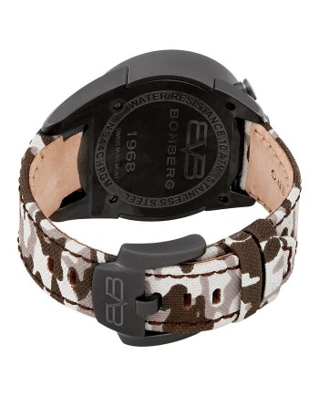 Bomberg 1968 Black Quartz Chronograph with Camouflage Fabric Strap