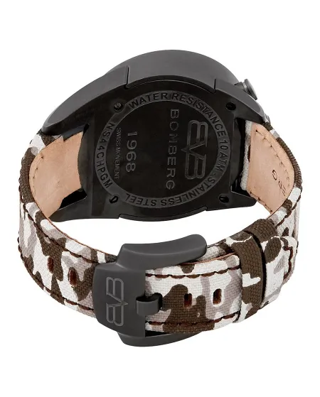 Cronografo al Quarzo Bomberg 1968 Black con Cinturino in Tessuto Mimetico
