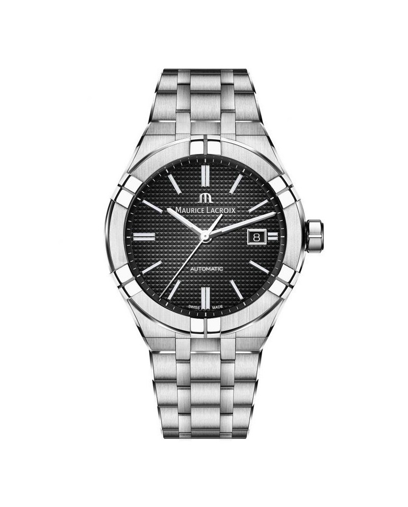 Montre Maurice Lacroix Aikon Automatique 42 mm avec cadran noir et bracelet en acier