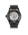 Montre Mido Multifort Dual Time en PVD noir avec cadran noir et bracelet en cuir