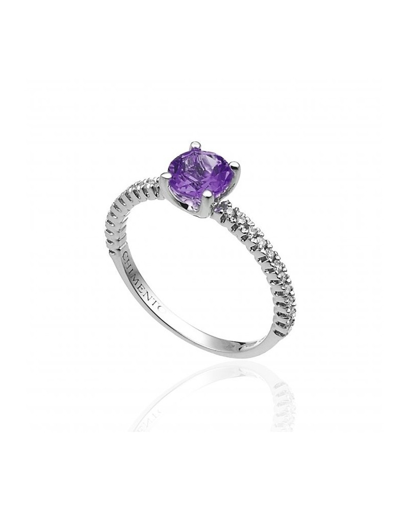 Bague Chimento Candies en or blanc avec diamants blancs et améthyste