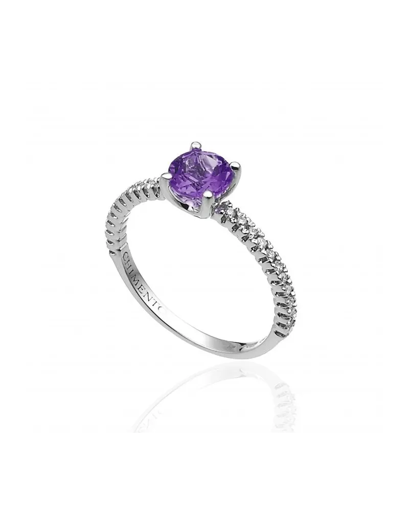 Bague Chimento Candies en or blanc avec diamants blancs et améthyste