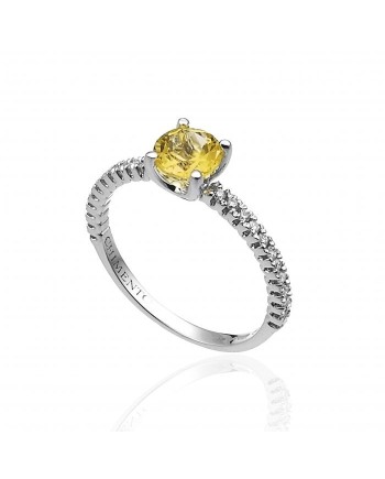 Bague Chimento Candies en or blanc avec diamants blancs et citrine