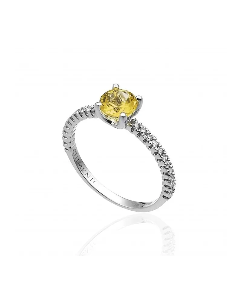 Bague Chimento Candies en or blanc avec diamants blancs et citrine