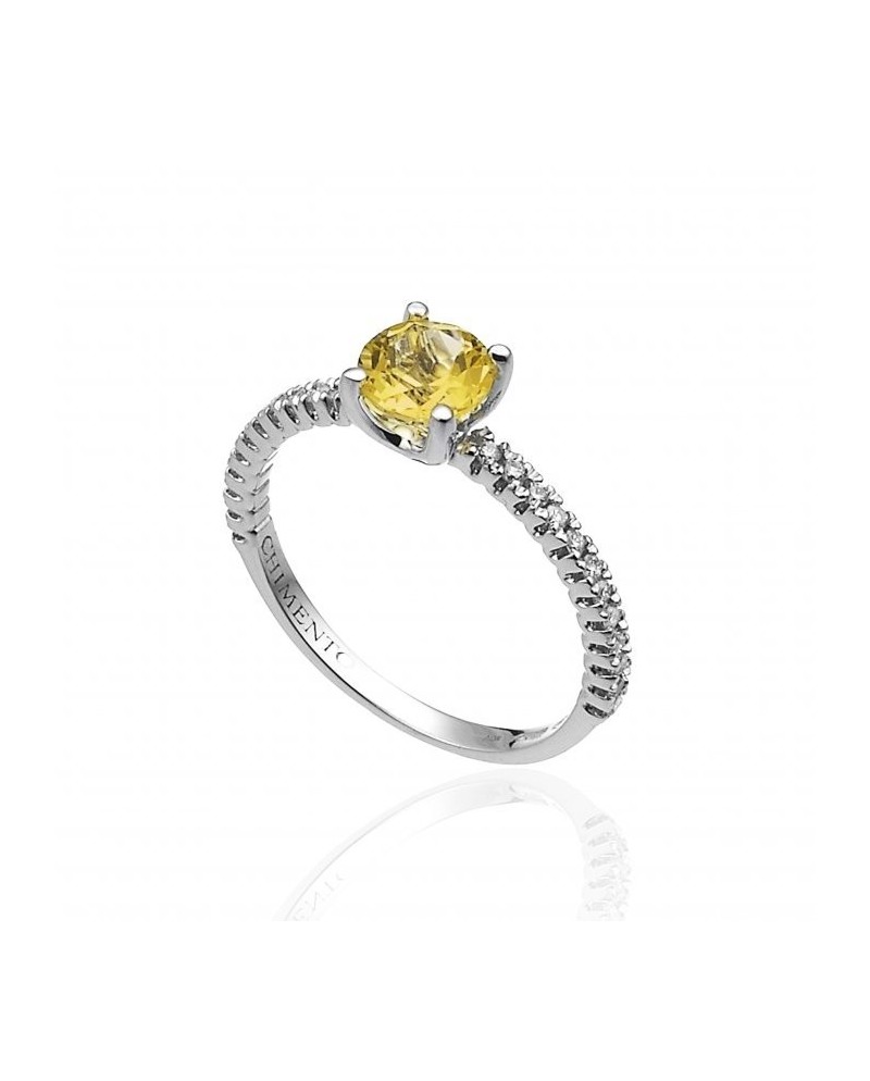 Chimento Candies White Gold Ring with White Diamonds and Citrine