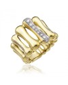 Bague Chimento Bamboo Over en or jaune avec diamants blancs