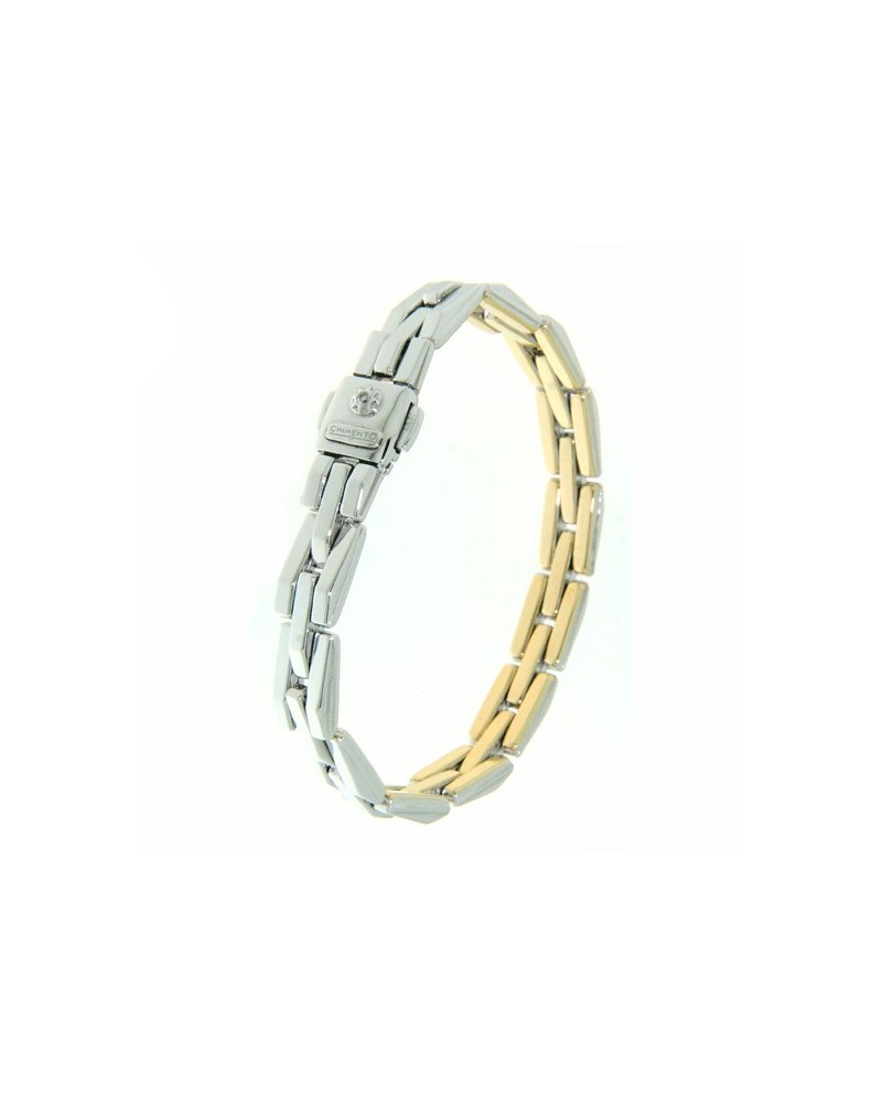Chimento Double Classic Bracelet in White and Yellow Gold with White Diamond