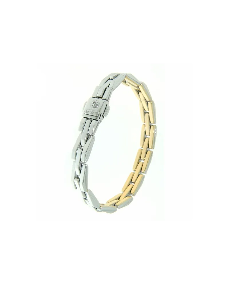 Chimento Double Classic Bracelet in White and Yellow Gold with White Diamond