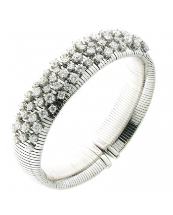 Bracelet rigide Chimento Stardust en or blanc serti de 73 diamants blancs