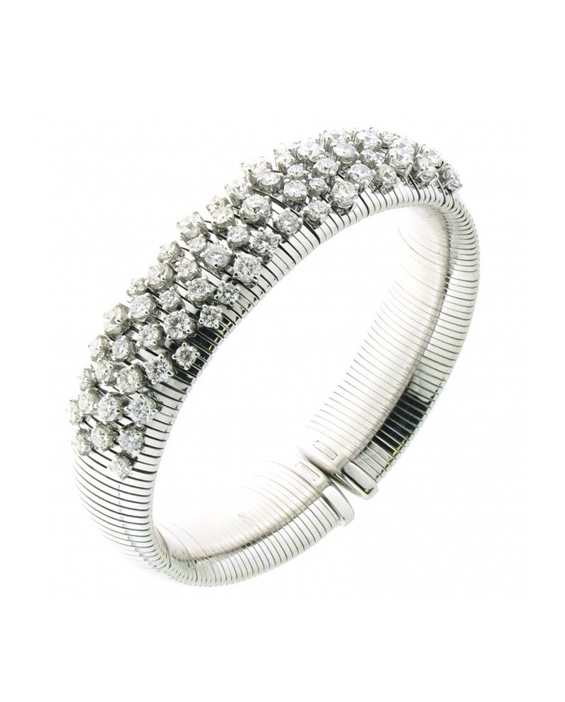 Bracelet rigide Chimento Stardust en or blanc serti de 73 diamants blancs