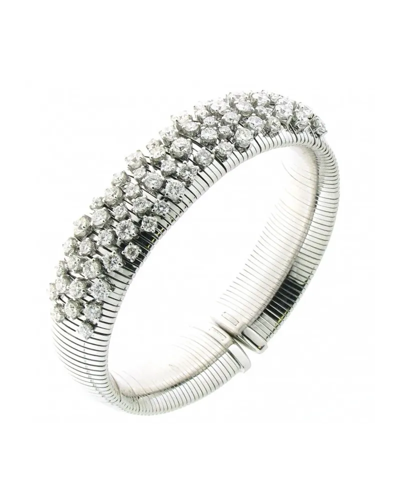 Bracelet rigide Chimento Stardust en or blanc serti de 73 diamants blancs