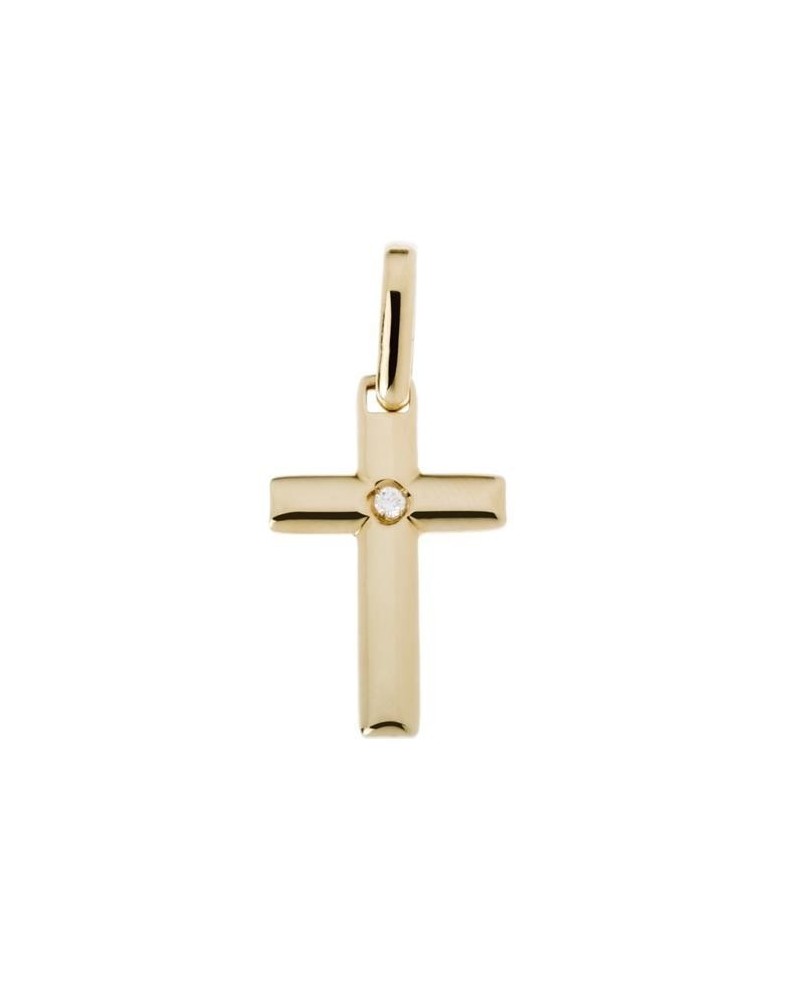 Chimento Tradition Gold Cross with Sacred Images in Yellow Gold and White Diamond
