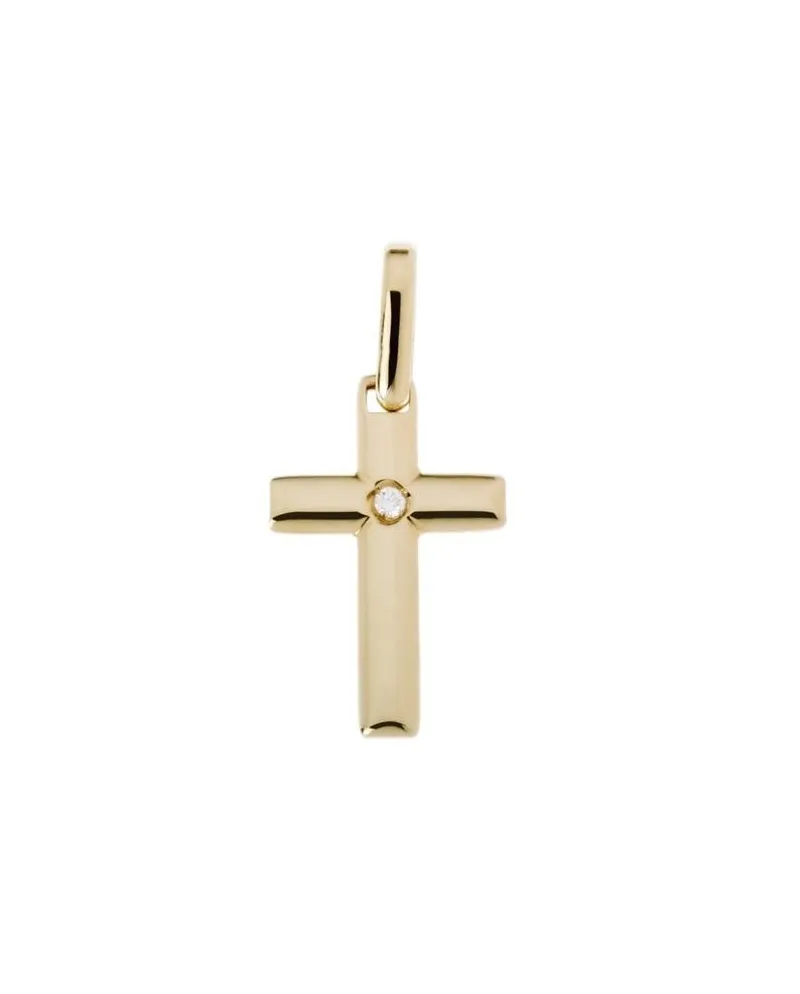 Croce Chimento Tradition Gold Immagini Sacre in Oro Giallo con Diamante Bianco