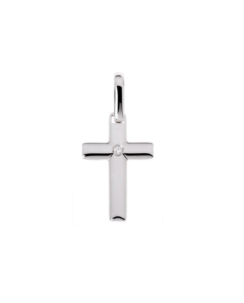 Chimento Tradition Gold Cross with Sacred Images in White Gold and White Diamond