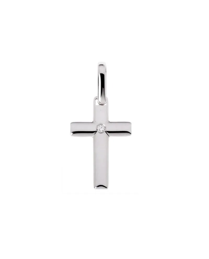Croce Chimento Tradition Gold Immagini Sacre in Oro Bianco con Diamante Bianco
