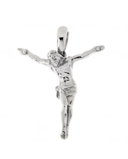 Chimento Tradition Gold Cross Sacred Images in White Gold with Figure of Christ