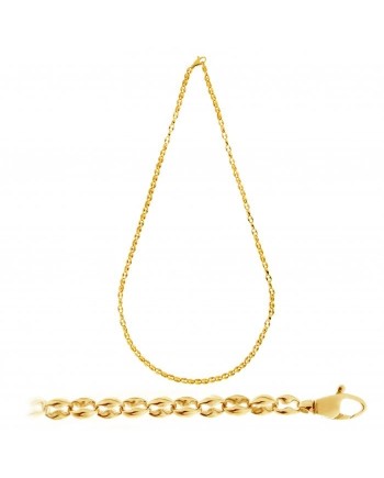 Chimento Tradition Gold Necklace with Yellow Gold Accents and 45 cm Marine Chain