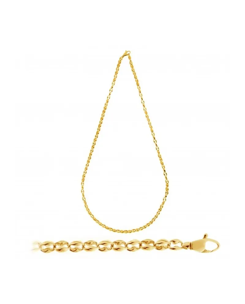 Chimento Tradition Gold Necklace with Yellow Gold Accents and 45 cm Marine Chain