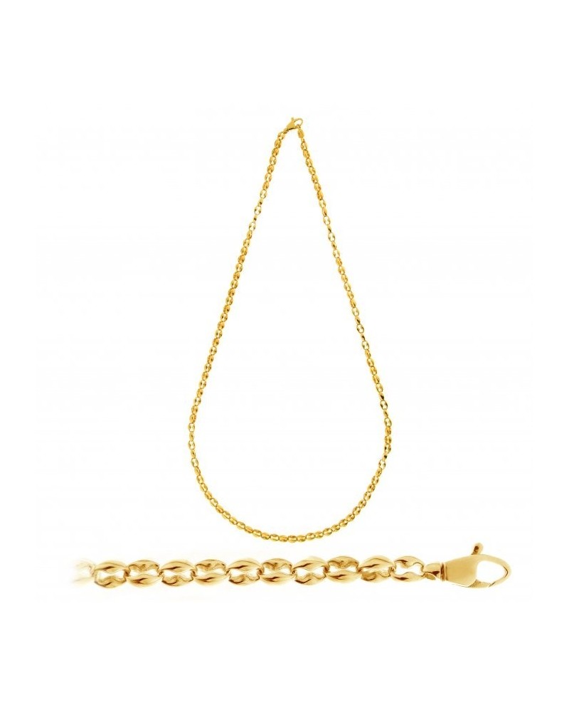 Collana Chimento Tradition Gold Accenti in Oro Giallo con Maglia Marina 45 cm
