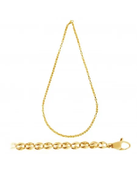 Chimento Tradition Gold Necklace with Yellow Gold Accents and 45 cm Marine Chain