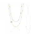 Collier Chimento Armillas Acqua Long T-Bar en or jaune avec diamants blancs