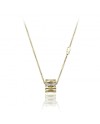 Chimento Bamboo Over Necklace in Yellow and White Gold with White Diamonds
