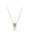 Girocollo Chimento Bamboo Over in Oro Giallo e Bianco con Diamanti Bianchi