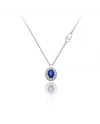Collana Chimento Tradition Diamond Queen in Oro Bianco con 14 Diamanti Bianchi e Zaffiro