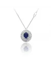 Chimento Tradition Diamond Queen Necklace in White Gold with 34 White Diamonds and Sapphire