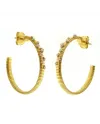 Boucles d'oreilles créoles Chimento Stardust en or jaune et blanc avec diamants blancs