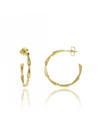 Chimento Bamboo Liberty Hoop Earrings in Yellow Gold