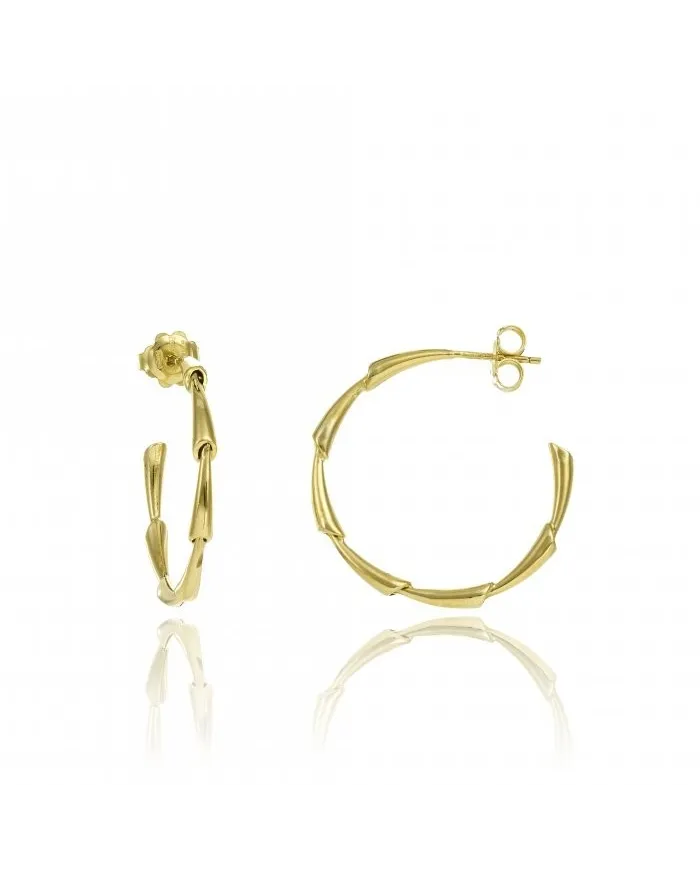 Chimento Bamboo Liberty Hoop Earrings in Yellow Gold