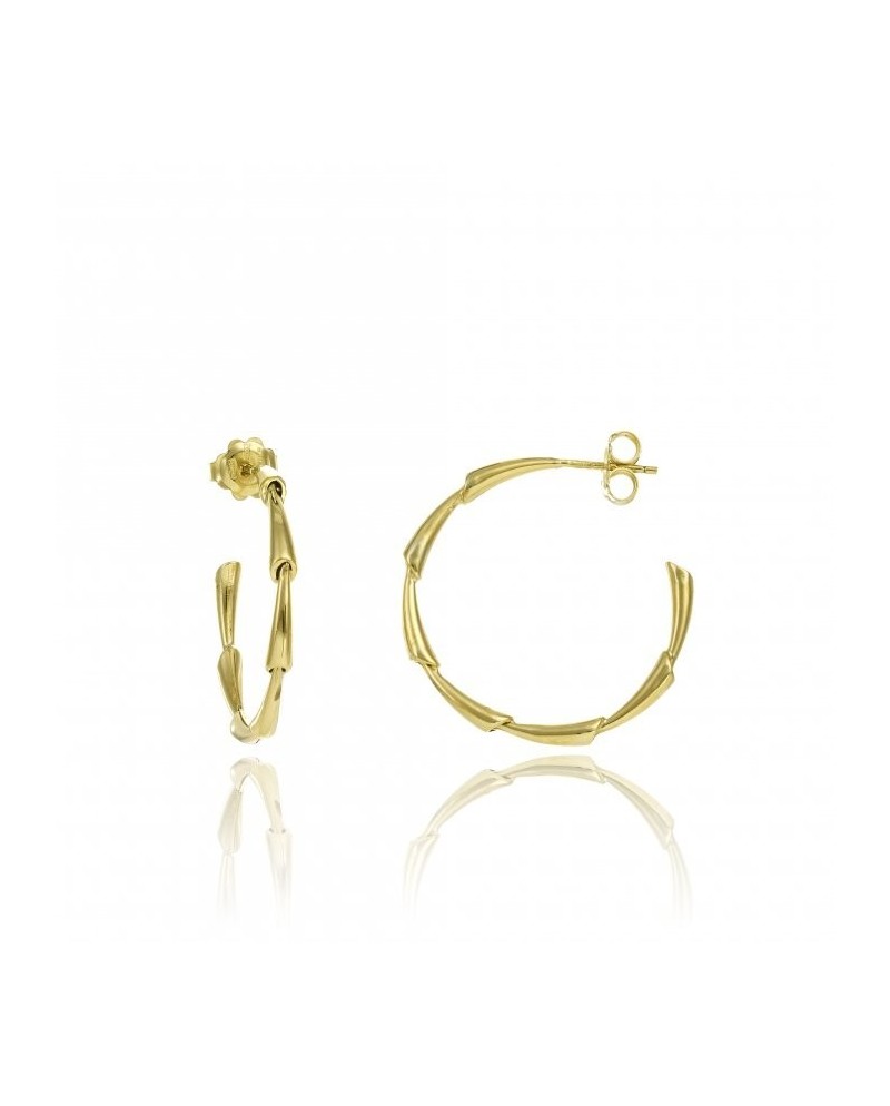 Chimento Bamboo Liberty Hoop Earrings in Yellow Gold