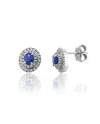 Boucles d'oreilles Chimento Tradition Diamond Queen en or blanc avec diamants blancs et saphirs