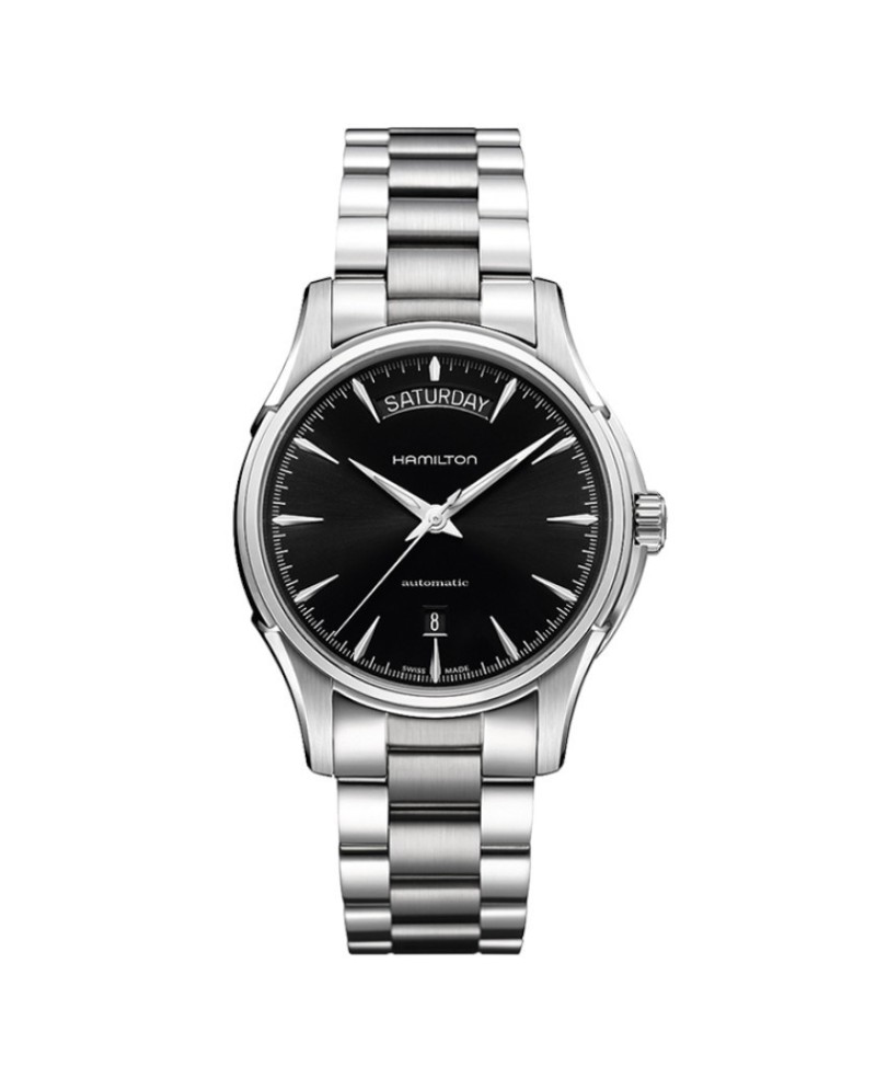 Orologio Hamilton Jazzmaster Day Date Auto con Quadrante Nero e Cinturino in Acciaio