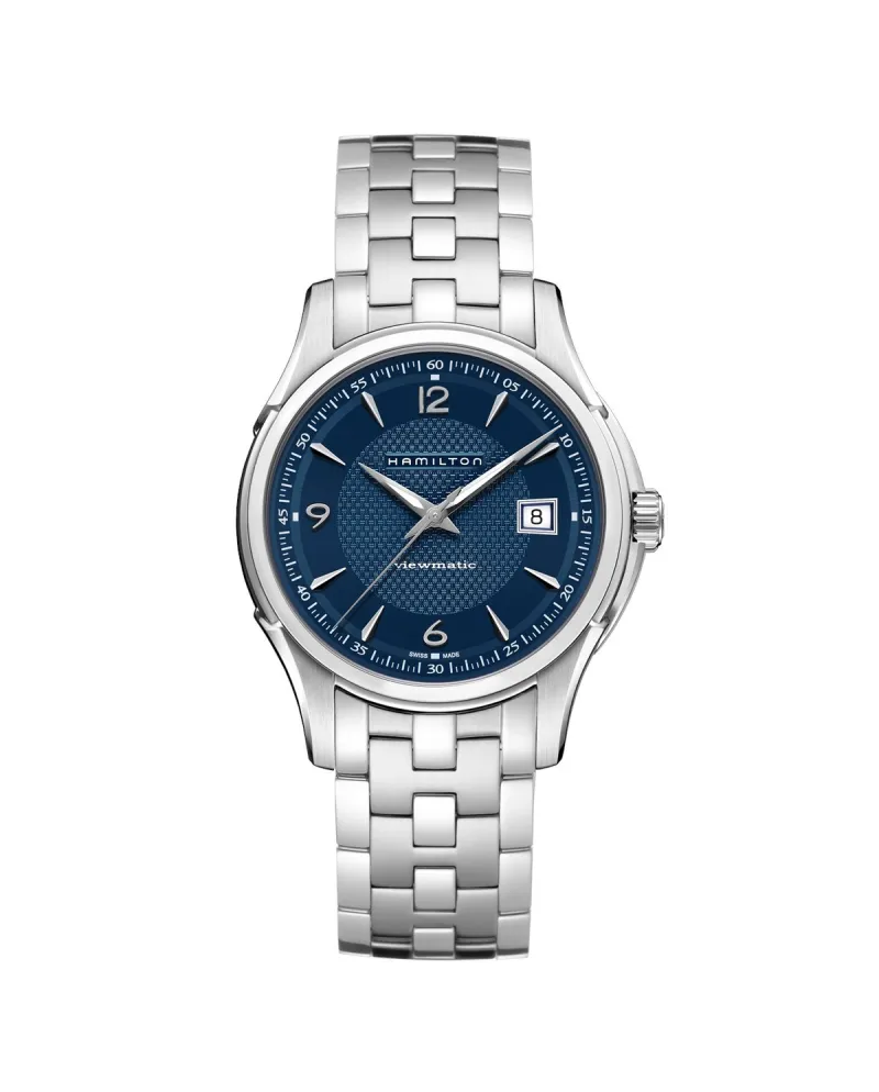 Hamilton Jazzmaster Viewmatic Auto Watch with Blue Dial and Steel Strap