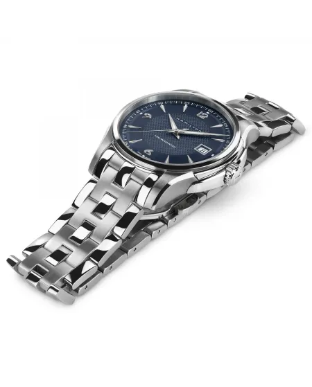 Montre automatique Hamilton Jazzmaster Viewmatic avec cadran bleu et bracelet en acier