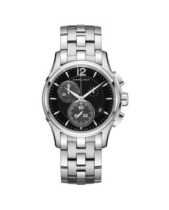Orologio Hamilton Jazzmaster Chrono Quartz con Quadrante Nero e Cinturino in Acciaio