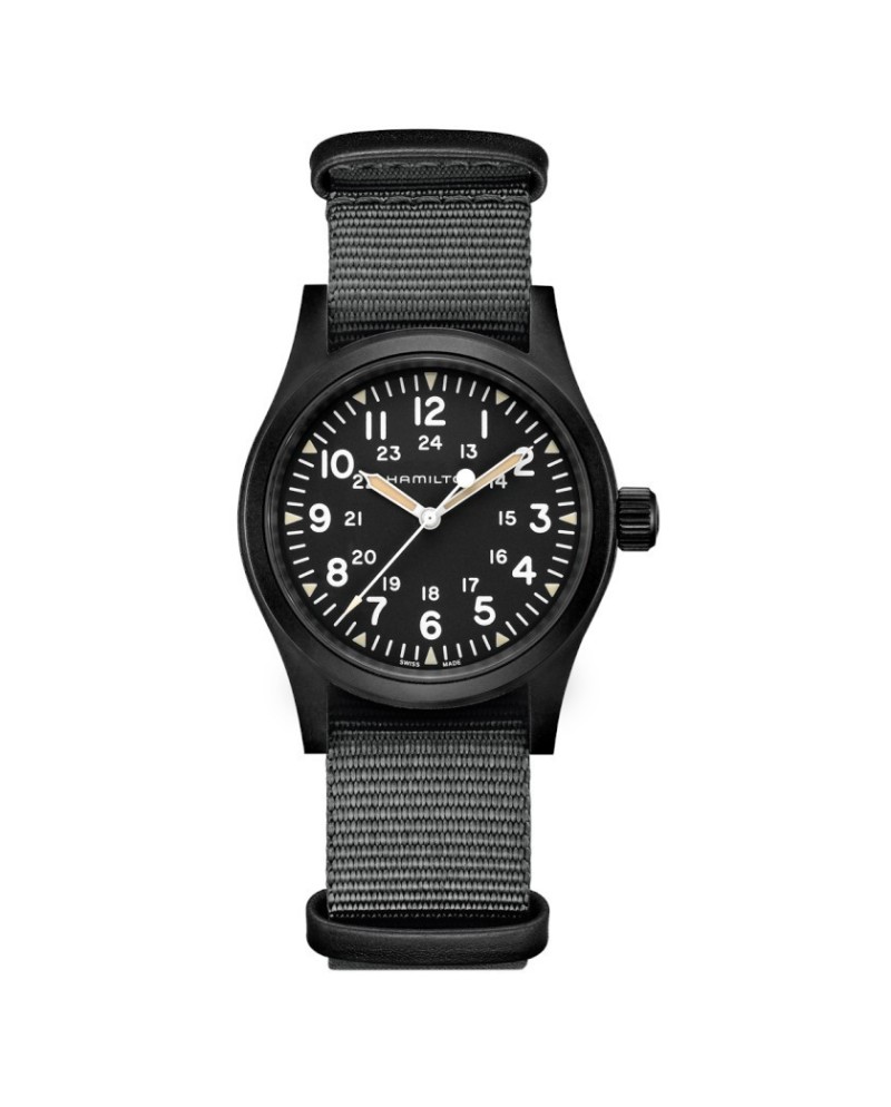 Orologio Hamilton Khaki Field Mechanical con Cinturino in Tessuto Grigio