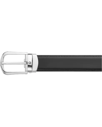 Cintura Montblanc in Pelle Double Face con Fibbia Incurvata