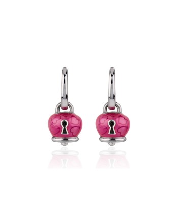 Chantecler Et Voilà Campanella Earrings in Silver, Bougainvillea Enamel