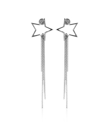 Eclat Allure Silver Star Drop Earrings