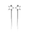 Eclat Allure Silver Star Drop Earrings