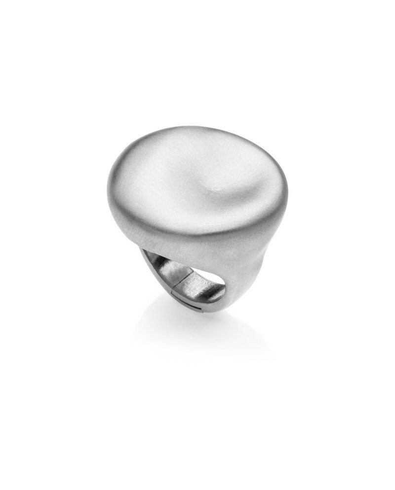 Anello Eclat Boule in Argento Rodiato